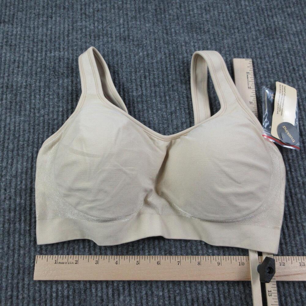 Truekind Bra Womens L Beige Longline Molded Seamless Wireless Tagless NWT